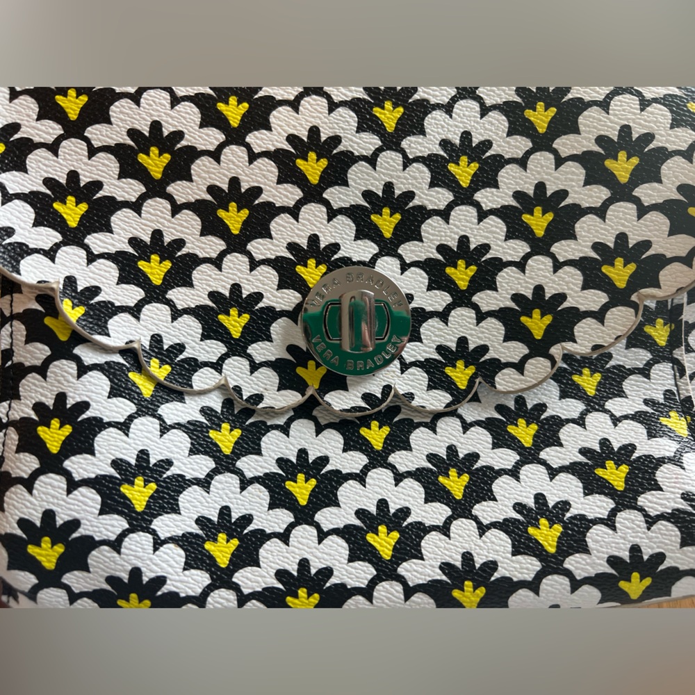 Vera Bradley Faux Leather Crossbody Turnlock Floral Pattern